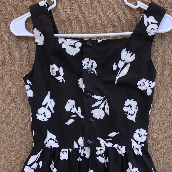 VTG Lang originals USA pinup dress 6/8 black white floral cotton fit and flare - Picture 8 of 9